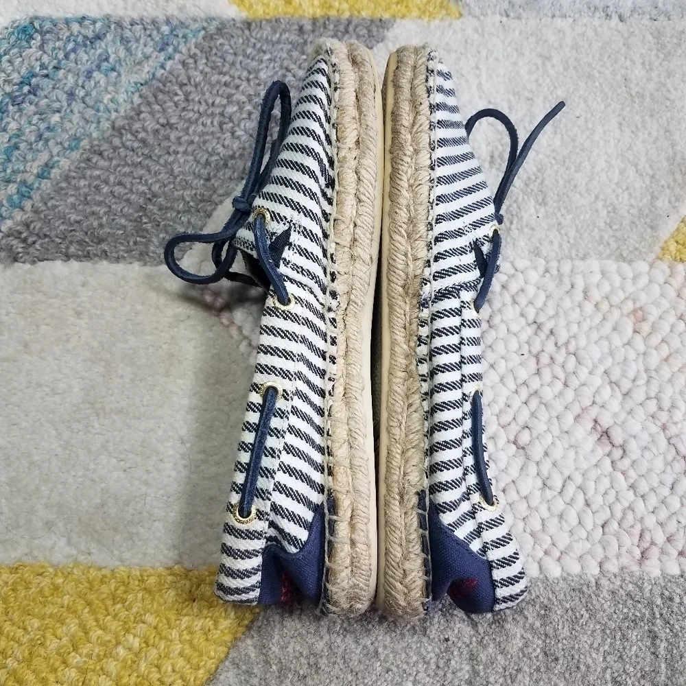 Sperry Striped Canvas Espadrille Loafers Size 7